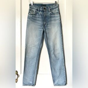 Moussy x Barneys High Rise Straight Ankle‎ Denim Light Blue 25